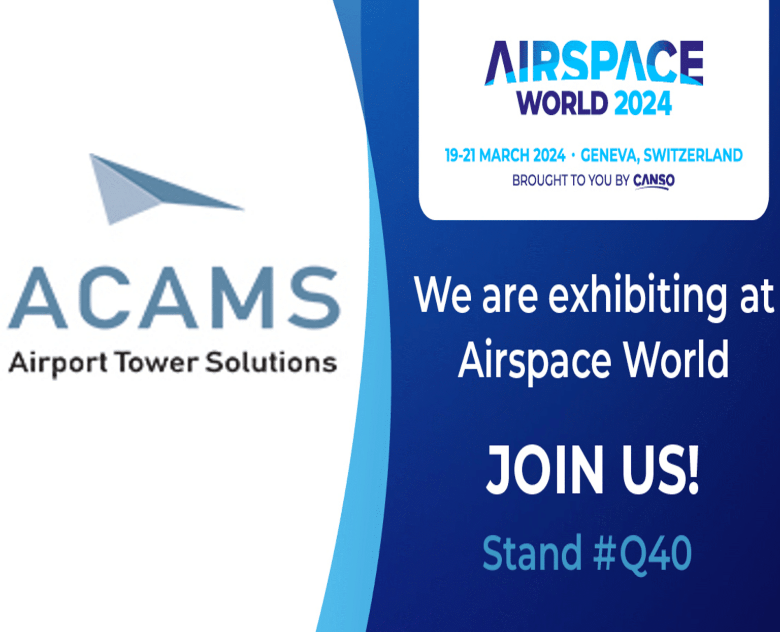 ACAMS exhibits at Airspace World 2024 in Geneva, Switzerland - ACAMS